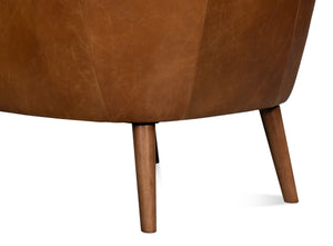 Sarreid Patron Highback Leather Chair In Elegant Cuba Brown – Luxurious Comfort With Sturdy Wood Frame Brown  54070