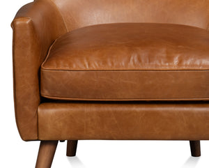Sarreid Patron Highback Leather Chair In Elegant Cuba Brown – Luxurious Comfort With Sturdy Wood Frame Brown  54070