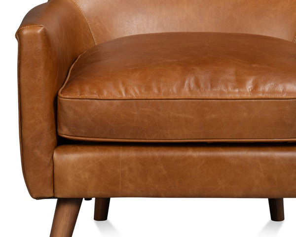 Sarreid Patron Highback Leather Chair In Elegant Cuba Brown – Luxurious Comfort With Sturdy Wood Frame Brown  54070