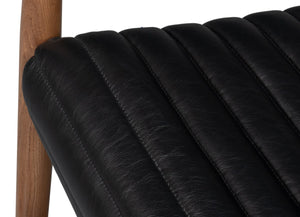 Sarreid Singletary Leather Chair - Luxurious Onyx Black Upholstery With Elegant Wood Accents For Comfort Black  54071