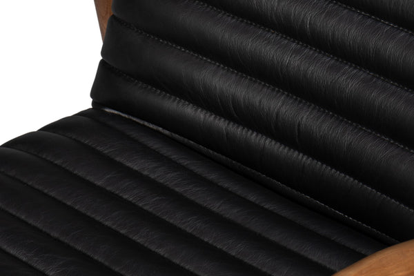 Sarreid Singletary Leather Chair - Luxurious Onyx Black Upholstery With Elegant Wood Accents For Comfort Black  54071