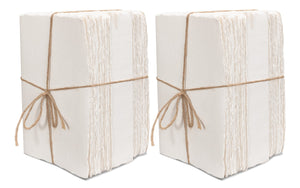 Sarreid Ledger White Set Of 6 - Premium Handmade Natural Paper For Creative Projects And Elegant Designs Ivory  54074