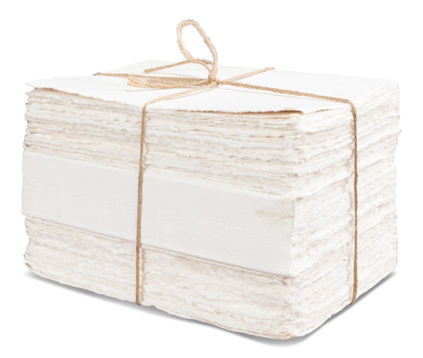 Sarreid Ledger White Set Of 6 - Premium Handmade Natural Paper For Creative Projects And Elegant Designs Ivory  54074