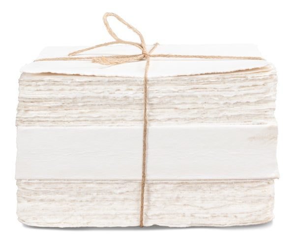 Sarreid Ledger White Set Of 6 - Premium Handmade Natural Paper For Creative Projects And Elegant Designs Ivory  54074