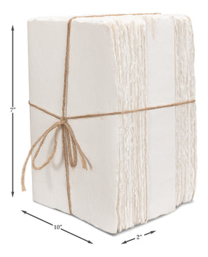 Sarreid Ledger White Set Of 6 - Premium Handmade Natural Paper For Creative Projects And Elegant Designs Ivory  54074