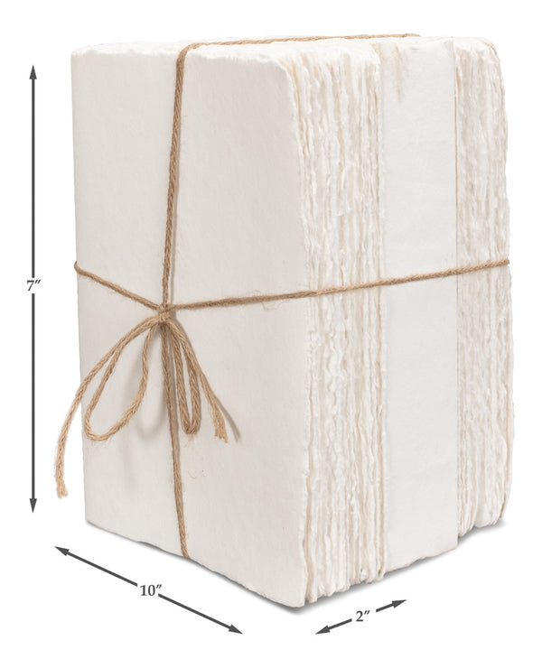 Sarreid Ledger White Set Of 6 - Premium Handmade Natural Paper For Creative Projects And Elegant Designs Ivory  54074