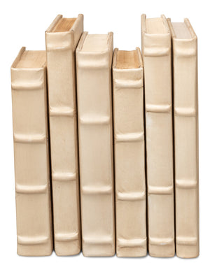 Sarreid Books Set Of 12 Antique White Leather Decorative Books For Home Or Office Stylish Decor White  54075