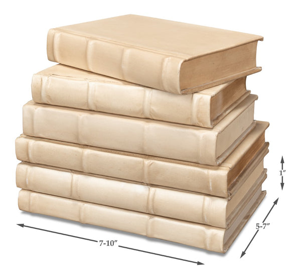 Sarreid Books Set Of 12 Antique White Leather Decorative Books For Home Or Office Stylish Decor White  54075