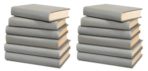 Sarreid Shagreen Books Set Of 12 - Elegant Storm Grey Faux Leather Decor For Home And Office Styling Grey  54077-2