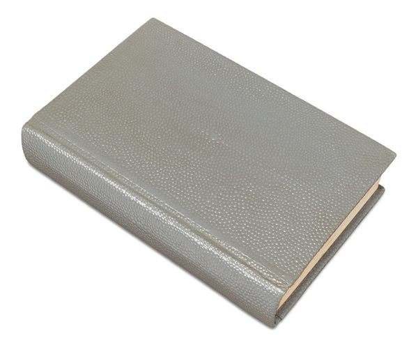 Sarreid Shagreen Books Set Of 12 - Elegant Storm Grey Faux Leather Decor For Home And Office Styling Grey  54077-2