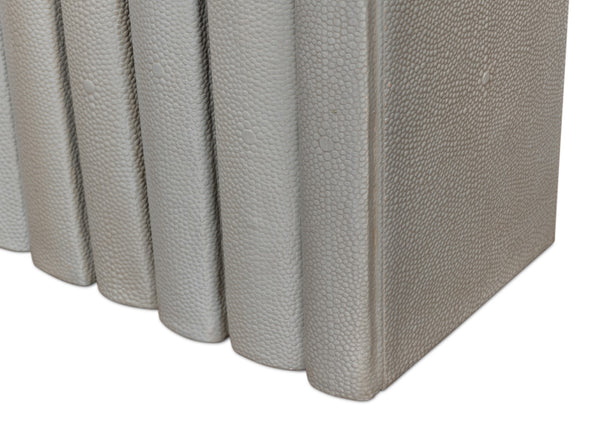Sarreid Shagreen Books Set Of 12 - Elegant Storm Grey Faux Leather Decor For Home And Office Styling Grey  54077-2