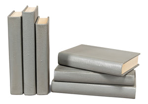 Sarreid Shagreen Books Set Of 12 - Elegant Storm Grey Faux Leather Decor For Home And Office Styling Grey  54077-2