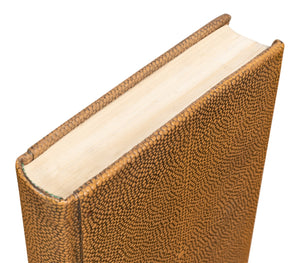Sarreid Shagreen Books Set Of 12 - Elegant Tawny Brown Decorative Leatherbound Collection For Home Styling Brown  54077-5