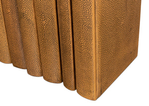 Sarreid Shagreen Books Set Of 12 - Elegant Tawny Brown Decorative Leatherbound Collection For Home Styling Brown  54077-5