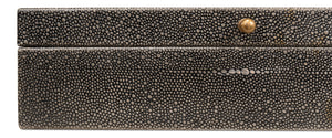 Sarreid Gatsburg Shagreen Box Set In Antique Grey Finish - Elegant Leather & Paper Liner For Stylish Storage Grey  54078-1