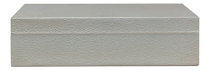 Sarreid Gatsburg Shagreen Box Set In Storm Grey - Elegant Leather Finish With Durable Paper Liner, S/2 Grey  54078-2