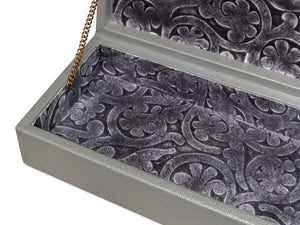 Sarreid Gatsburg Shagreen Box Set In Storm Grey - Elegant Leather Finish With Durable Paper Liner, S/2 Grey  54078-2