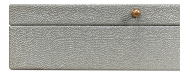 Sarreid Gatsburg Shagreen Box Set In Storm Grey - Elegant Leather Finish With Durable Paper Liner, S/2 Grey  54078-2