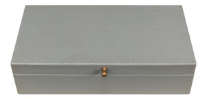 Sarreid Gatsburg Shagreen Box Set In Storm Grey - Elegant Leather Finish With Durable Paper Liner, S/2 Grey  54078-2