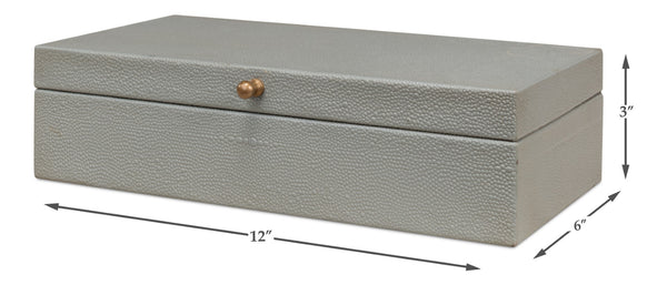 Sarreid Gatsburg Shagreen Box Set In Storm Grey - Elegant Leather Finish With Durable Paper Liner, S/2 Grey  54078-2