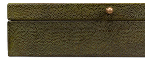 Sarreid Gatsburg Shagreen Box Set Of 2 - Elegant Leaf Design With Leather Finish & Paper Liner For Chic Decor Green  54078-3