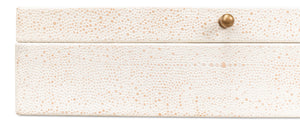 Sarreid Gatsburg Shagreen Box Set Of 2 In Osprey White - Elegant Leather With Soft Paper Liner Finish White  54078-4