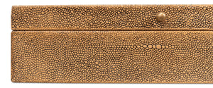 Sarreid Gatsburg Elegant Tawny Brown Shagreen Box Set Of 2 - Luxurious Leather Finish With Paper Liner Brown  54078-5