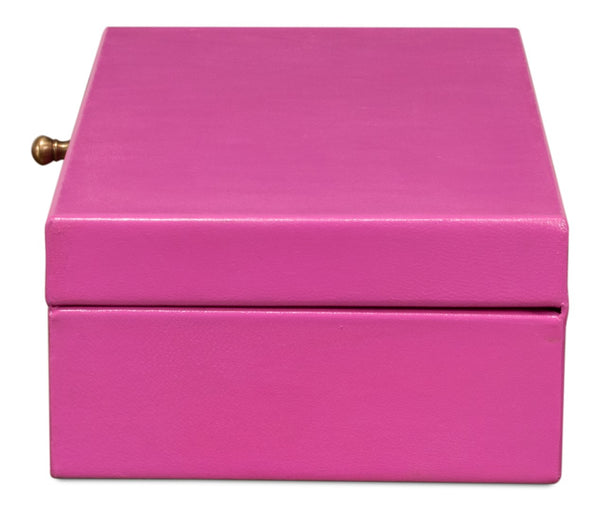 Sarreid Gatsburg Pink Shagreen Box Set Of 2 - Elegant Leather Finish With Stylish Paper Liner For Storage Pink  54078-pink