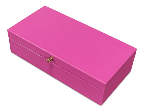 Sarreid Gatsburg Pink Shagreen Box Set Of 2 - Elegant Leather Finish With Stylish Paper Liner For Storage Pink  54078-pink