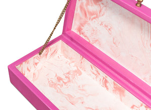 Sarreid Gatsburg Pink Shagreen Box Set Of 2 - Elegant Leather Finish With Stylish Paper Liner For Storage Pink  54078-pink