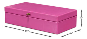 Sarreid Gatsburg Pink Shagreen Box Set Of 2 - Elegant Leather Finish With Stylish Paper Liner For Storage Pink  54078-pink