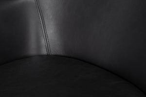 Sarreid Jacobean Egg Chair In Onyx Black Leather - Stylish Mid-century Design With Durable Metal Frame Black  54079