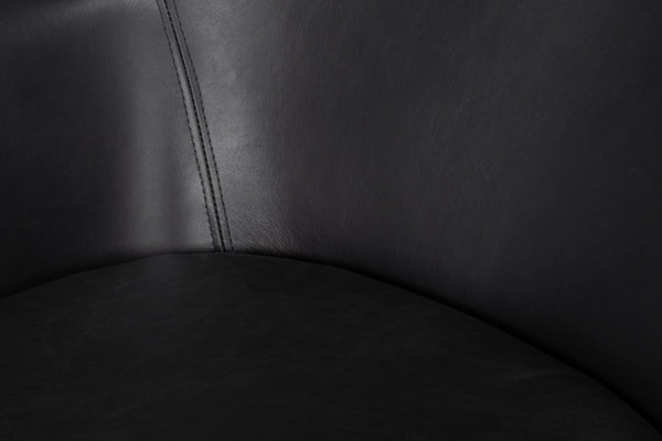 Sarreid Jacobean Egg Chair In Onyx Black Leather - Stylish Mid-century Design With Durable Metal Frame Black  54079