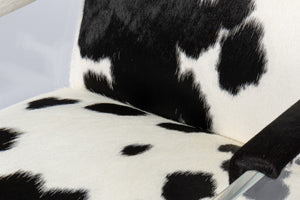 Sarreid Holloway Armchair - Luxurious Black & White Hair-on-hide Leather With Stylish Acrylic Accents Multicolor  54081