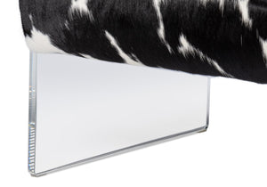 Sarreid Holloway Armchair - Luxurious Black & White Hair-on-hide Leather With Stylish Acrylic Accents Multicolor  54081