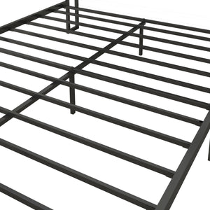 English Elm Queen Upholstered Bed Frame with USB & Outlets, Metal Platform, Vintage Shelf, 10.4" Storage Clearance W1960P162712