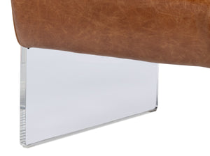 Sarreid Holloway Armchair In Luxurious Cuba Brown Leather - Stylish Design For Modern Living Spaces Brown  54083