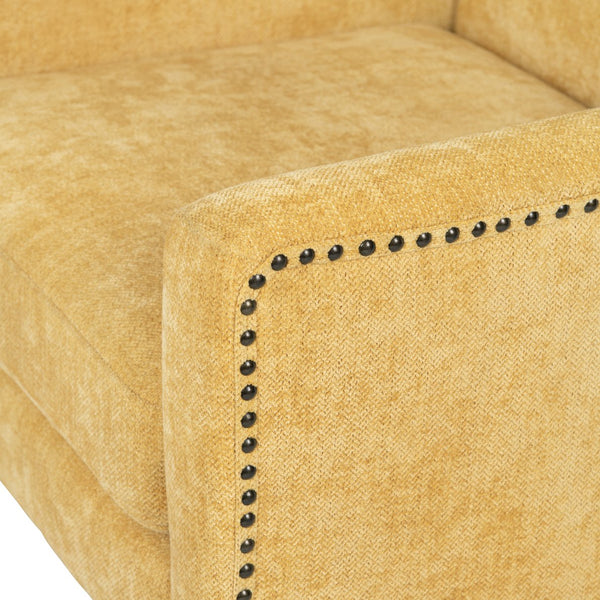 Crestview Collection Modern Indigo Accent Chair - Stylish Comfort For Your Living Room With Sturdy Legs And Plush Cushion Yellow Polyester Evfzr4351mst