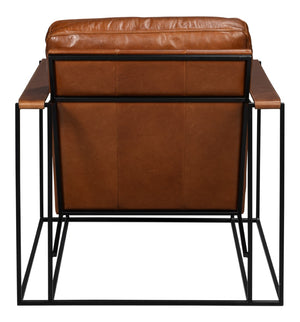 Sarreid Oryan Chair - Luxurious Havana Brown Leather With Strong Iron Frame For Modern Elegance And Comfort Brown  54085