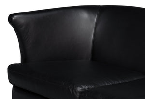 Sarreid Mcmillan Distilled Leather Sofa In Onyx Black With Antique Brass Nail Head - Luxurious Comfort! Black  54088