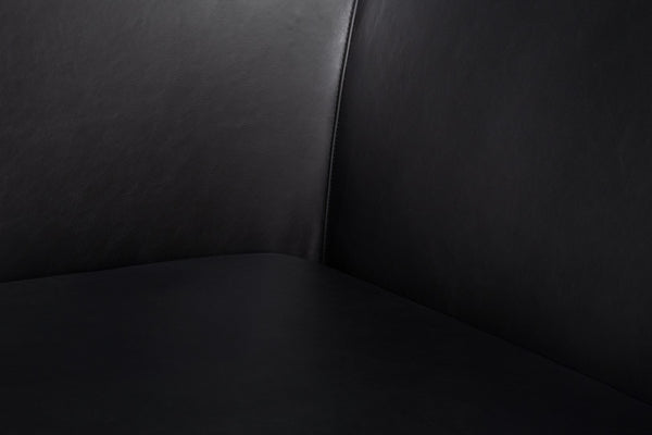 Sarreid Mcmillan Distilled Leather Sofa In Onyx Black With Antique Brass Nail Head - Luxurious Comfort! Black  54088