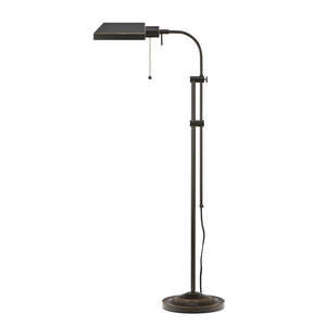 English Elm Metal Adjustable Floor Lamp with Rectangular Shade and Dark Bronze Architectural Finish B056P416797