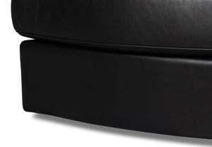 Sarreid Scoth Swivel Chair - Luxurious Onyx Black Leather With Stylish Wood Base For Ultimate Comfort Black  54094