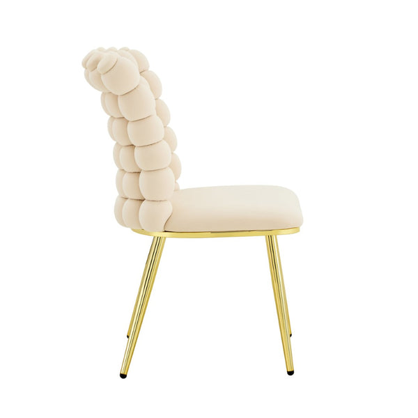 English Elm Luxury Velvet Bubble Tufted Swivel Chair Gold Frame Glam Accent Seat W3875P457865