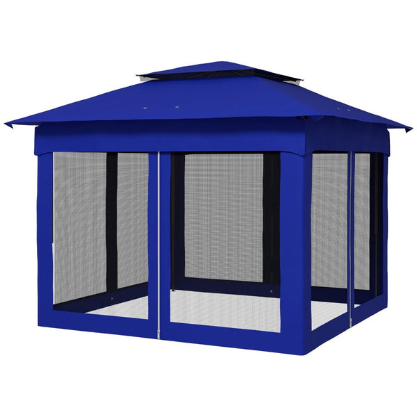 English Elm Outsunny 11' X 11' Instant Pop-Up Canopy With Screened Walls - Perfect Outdoor Shelter For Events! W2225P229371-GIGA