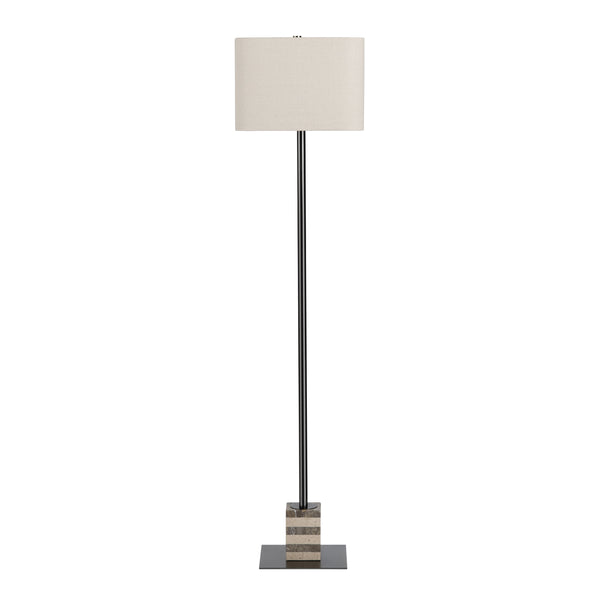 Crestview Collection 60"H Elegant Granite & Metal Floor Lamp With Adjustable Shade For Modern Living Spaces   Cvazer156