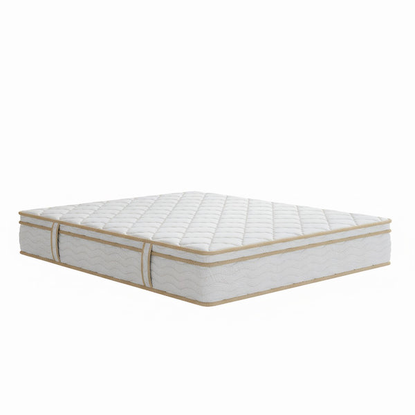 English Elm Queen Hybrid Mattress Euro Top Gel Foam Pocketed Coils Medium Firm 12 Inch Profile B372P396154