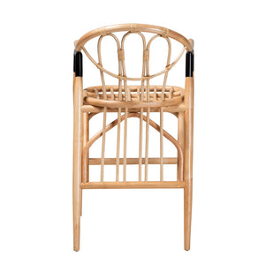 English Elm Modern Rattan Counter Stool Woven Bohemian Seat with Wraparound Arms for Kitchen B2750P420434