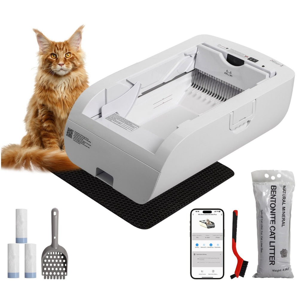 English Elm Smart Self-cleaning Litter Box with Wide Entry Sensor Cycle and Wifi App Control W1264P283678