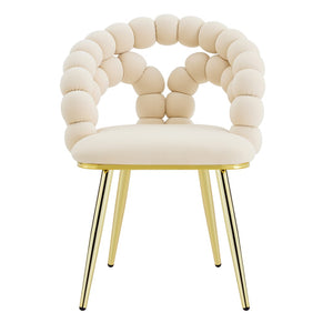 English Elm Modern Velvet Bubble Back Dining Chairs with Gold Legs Glam Accent Seating Set of 2 W3875P437077